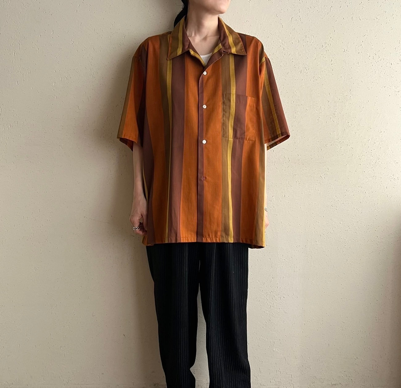 60s"TOWN CRAFT" Striped Shirt