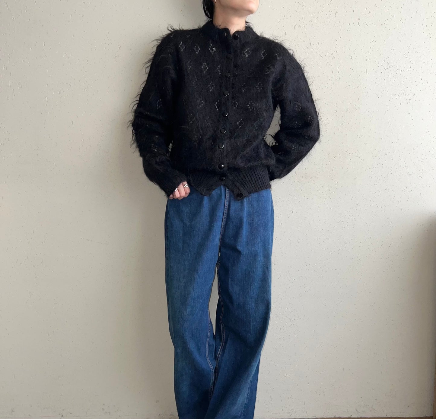 80s Mohair Knit Cardigan Made in Scotland