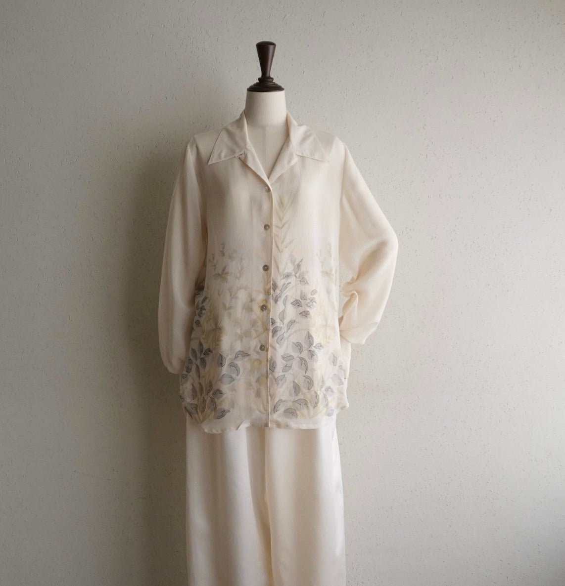 90s Silk Printed Sheer Shirt