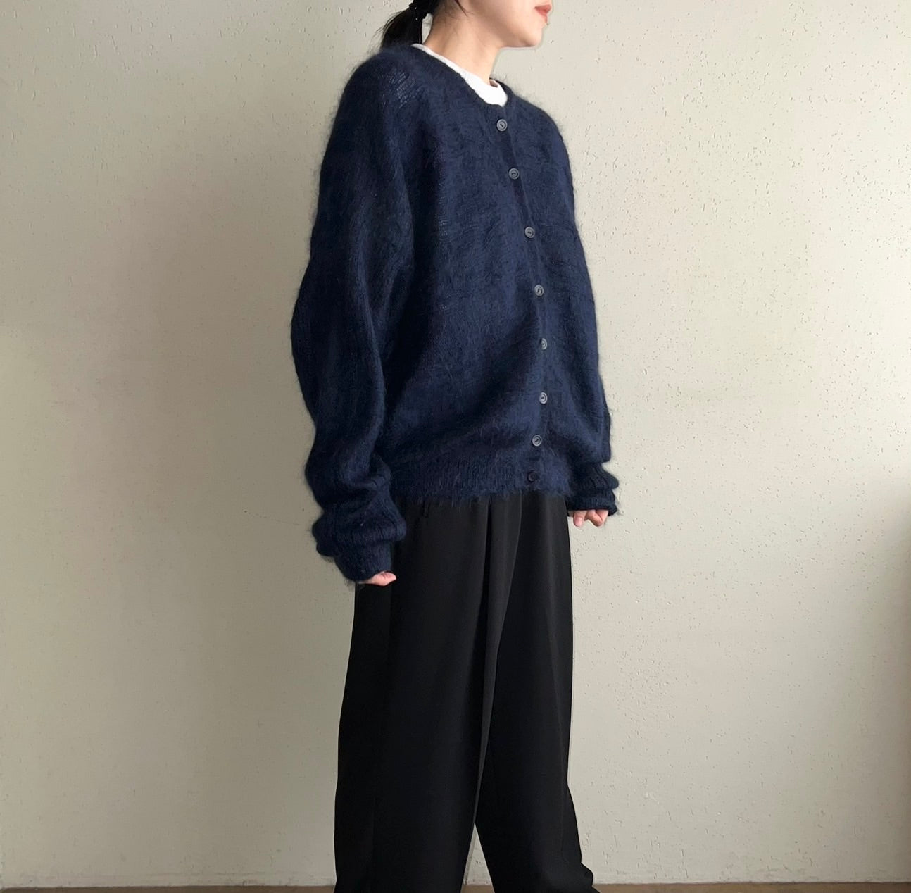 90s Navy Knit Cardigan