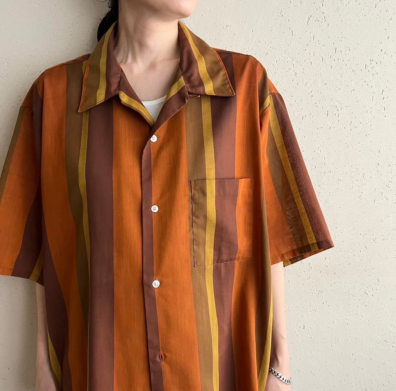 60s"TOWN CRAFT" Striped Shirt