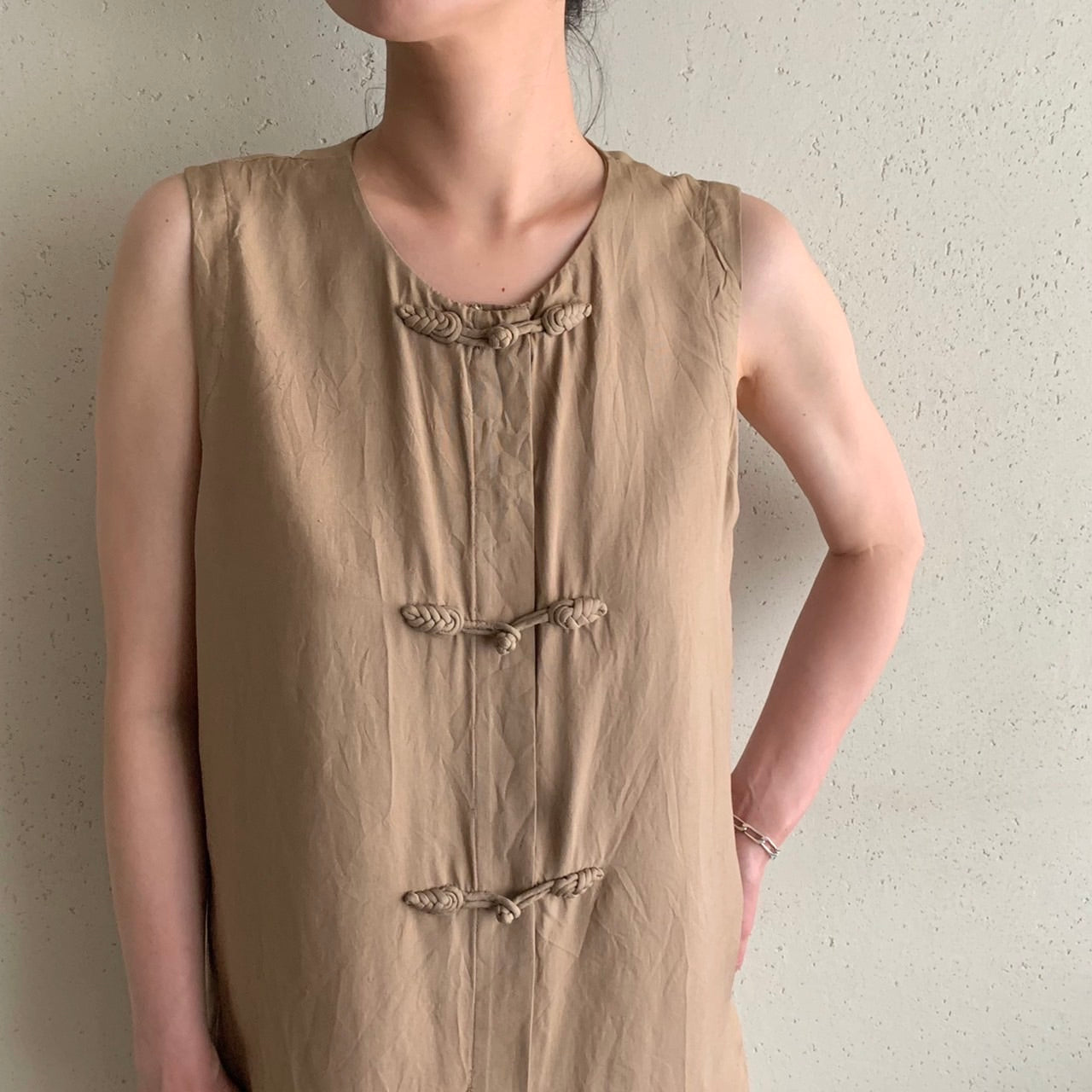90s Silk Asian Design Blouse,Vest