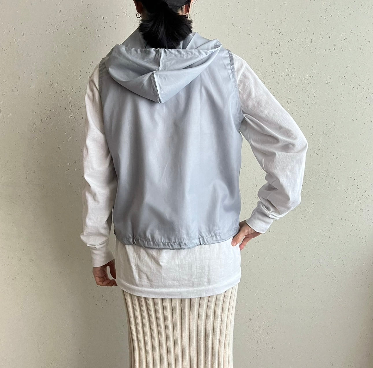 90s Light Blue Sleeveless Zipped Top Dead Stock
