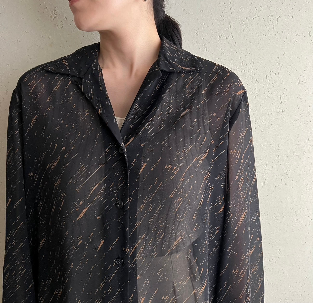 90s Sheer Printed Shirt