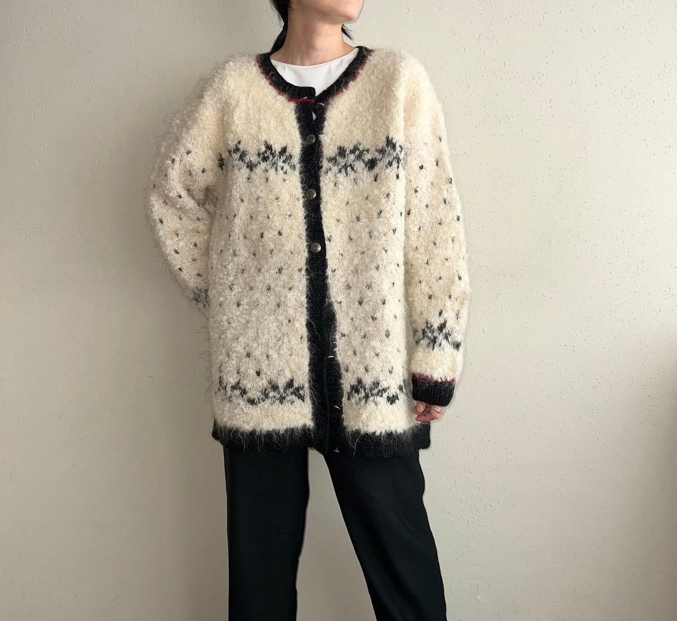 90s Mohair Hand Knit Cardigan