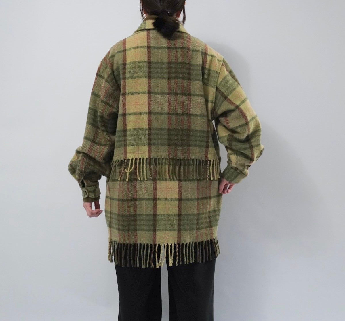 80s Plaid Fringe Design jacket Made in Italy