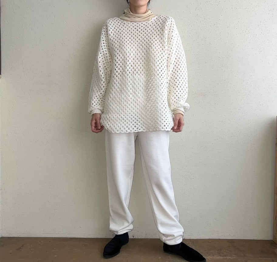 80s White Sweater Pants Made in USA