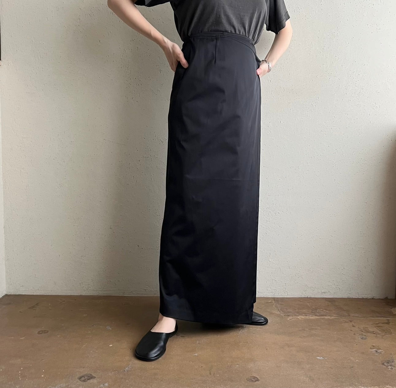 90s Black Wrap Skirt