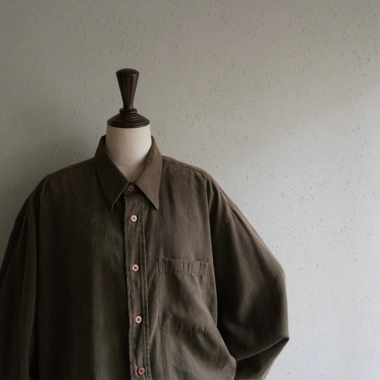 Khaki Faux Suede Shirt