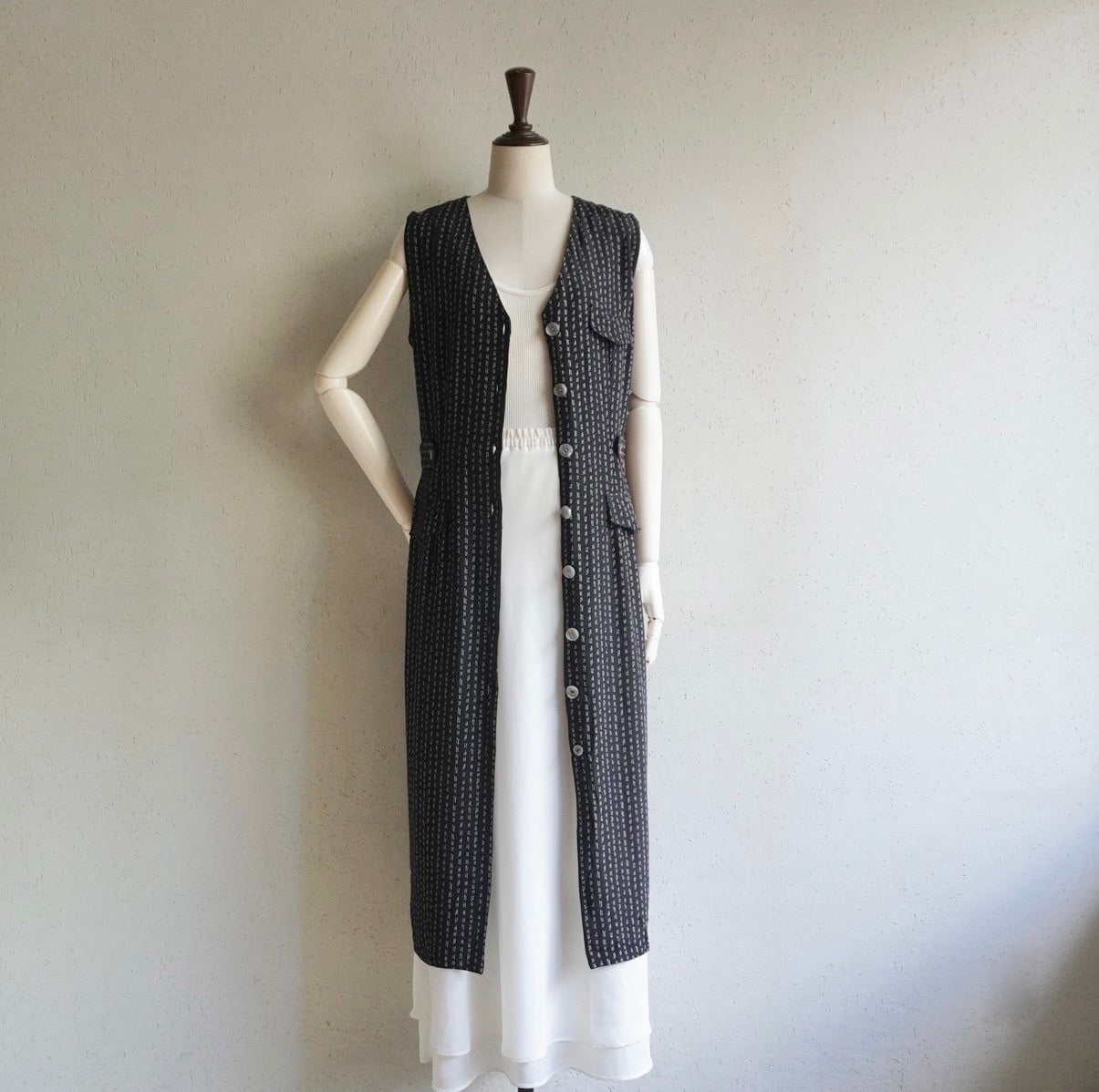 90s Sleeveless Printed Dress Made in Canada