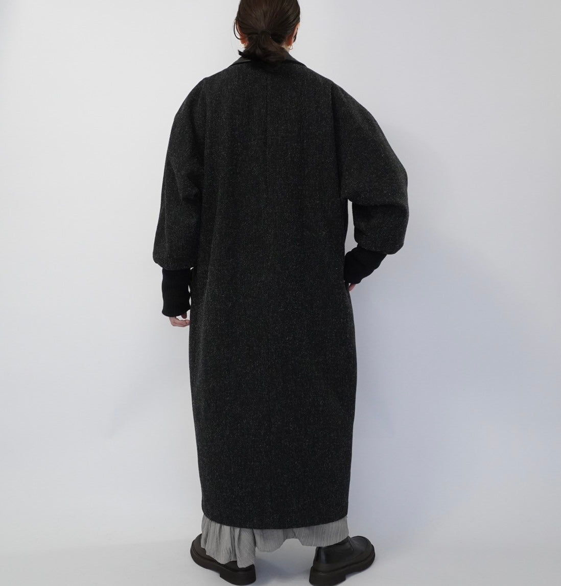 90s "MAGGIE LAWRENCE " Leather Collar Coat