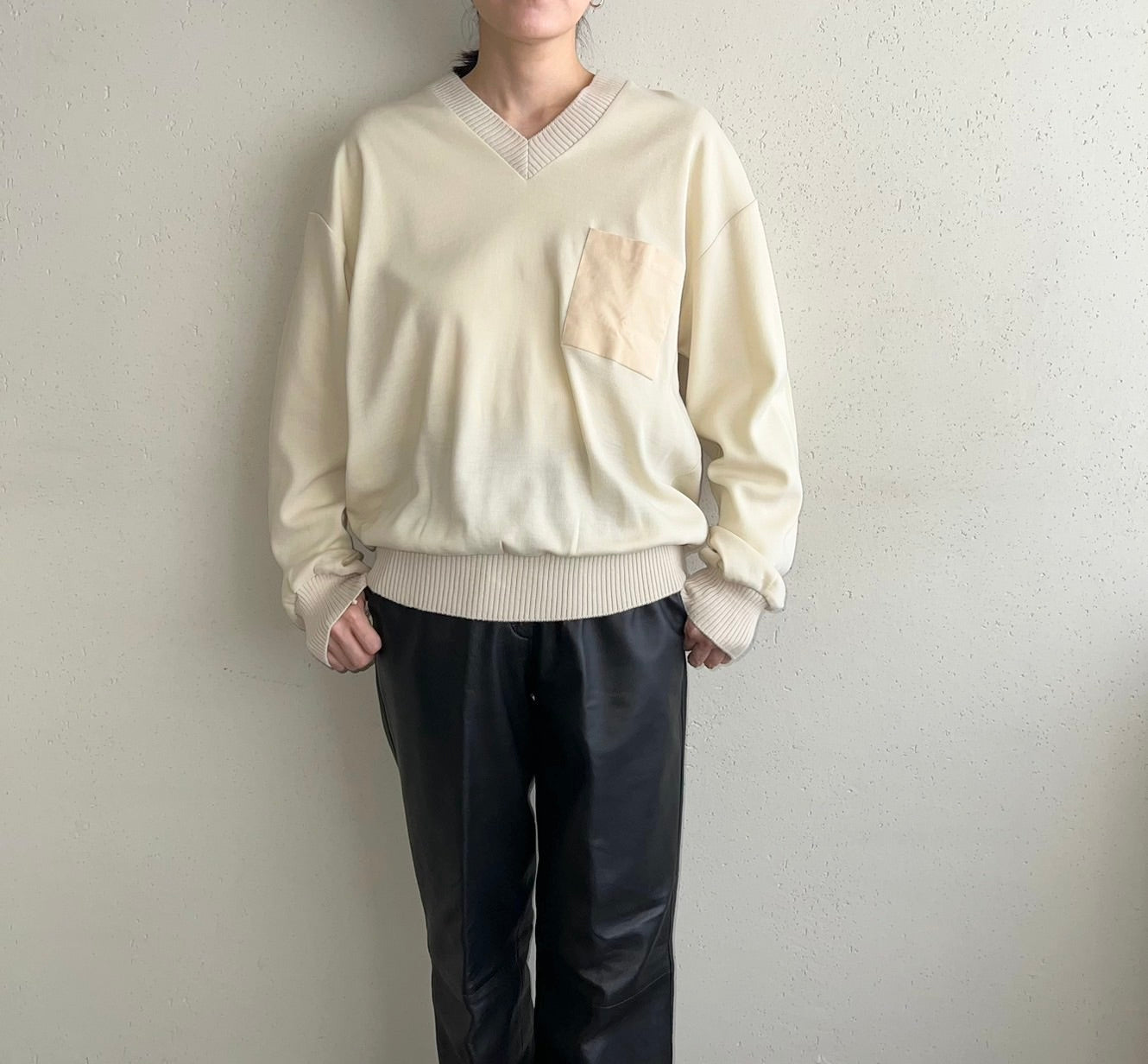 90s V neck Top Made in Italy Dead Stock