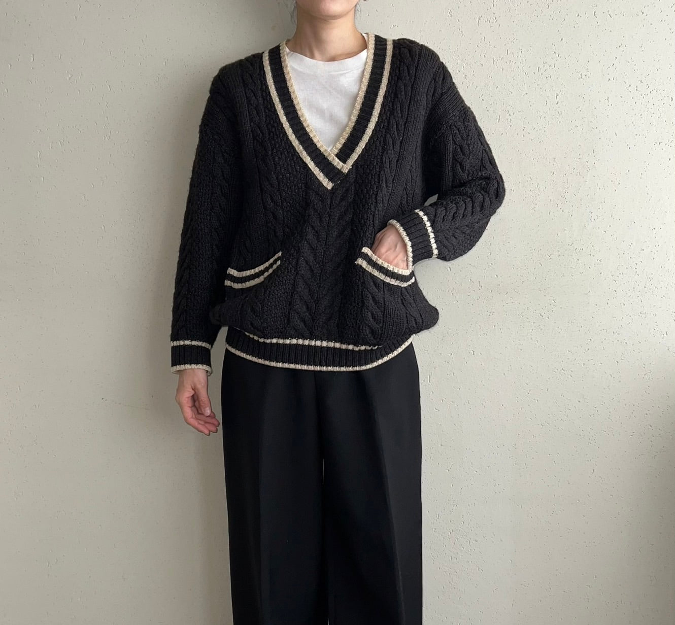 90s V Neck Knit Made in Italy