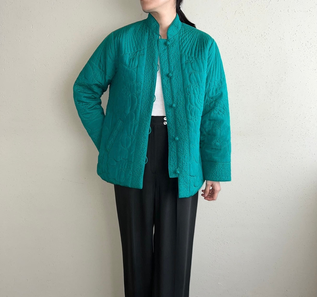70s Silk Quilted Design Jacket