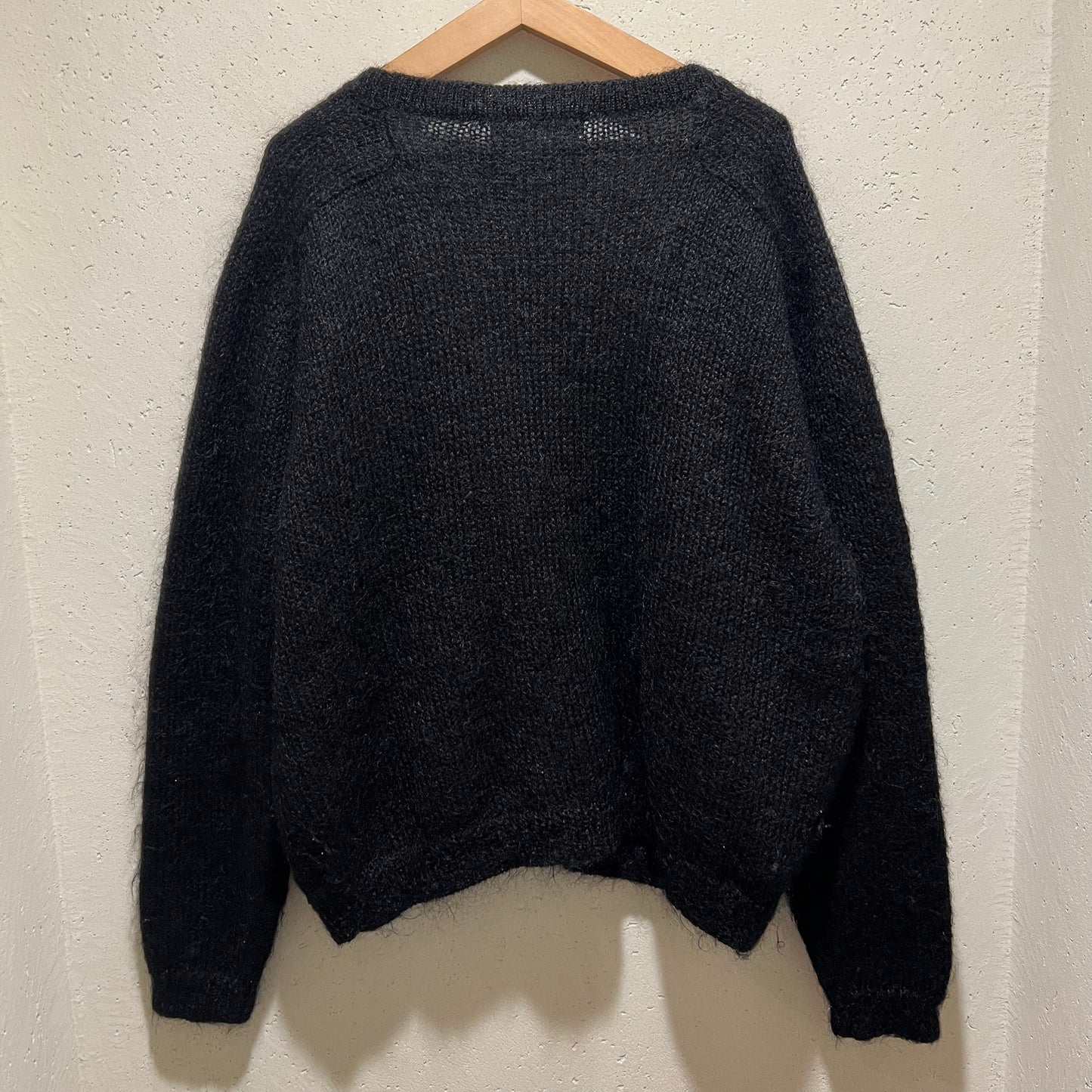90s Black Mohair Knit Cardigan
