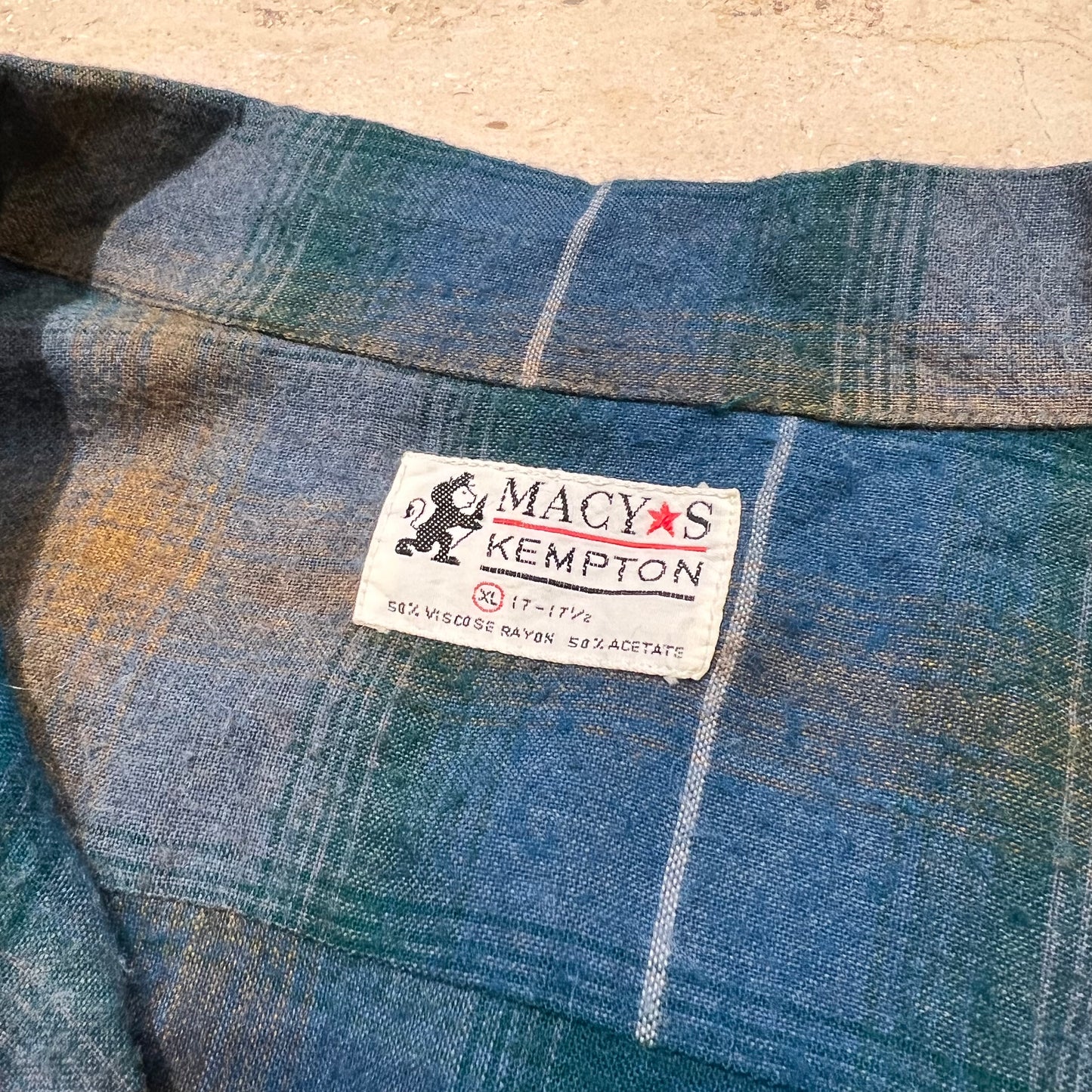 60s "MACYS KEMPTON" Shadow Plaid Shirt