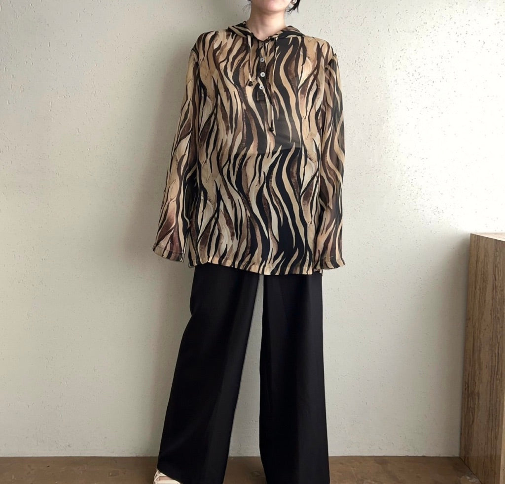 90s Printed Sheer Top