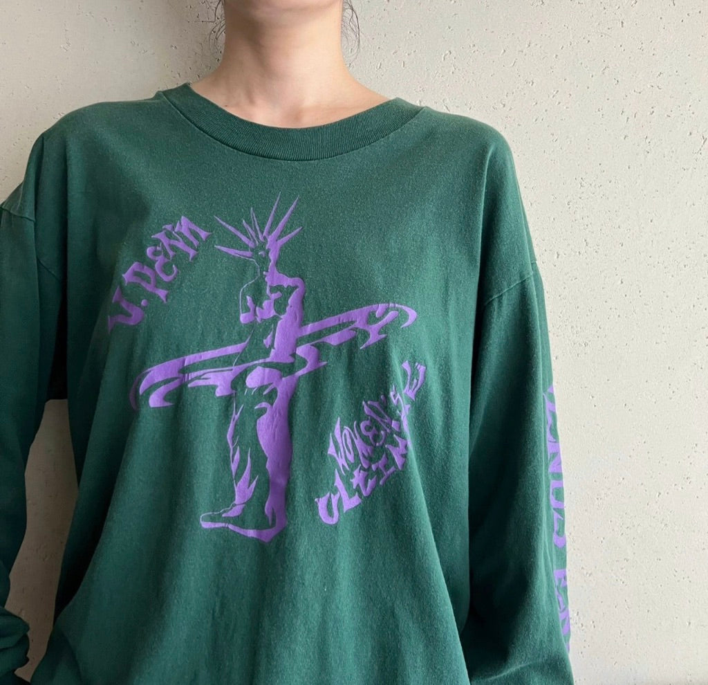 90s Printed Long T-shirt Made in USA