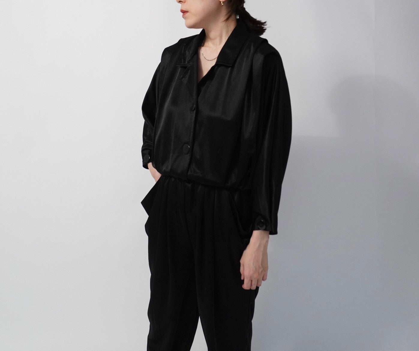 80s Black Jump Suit