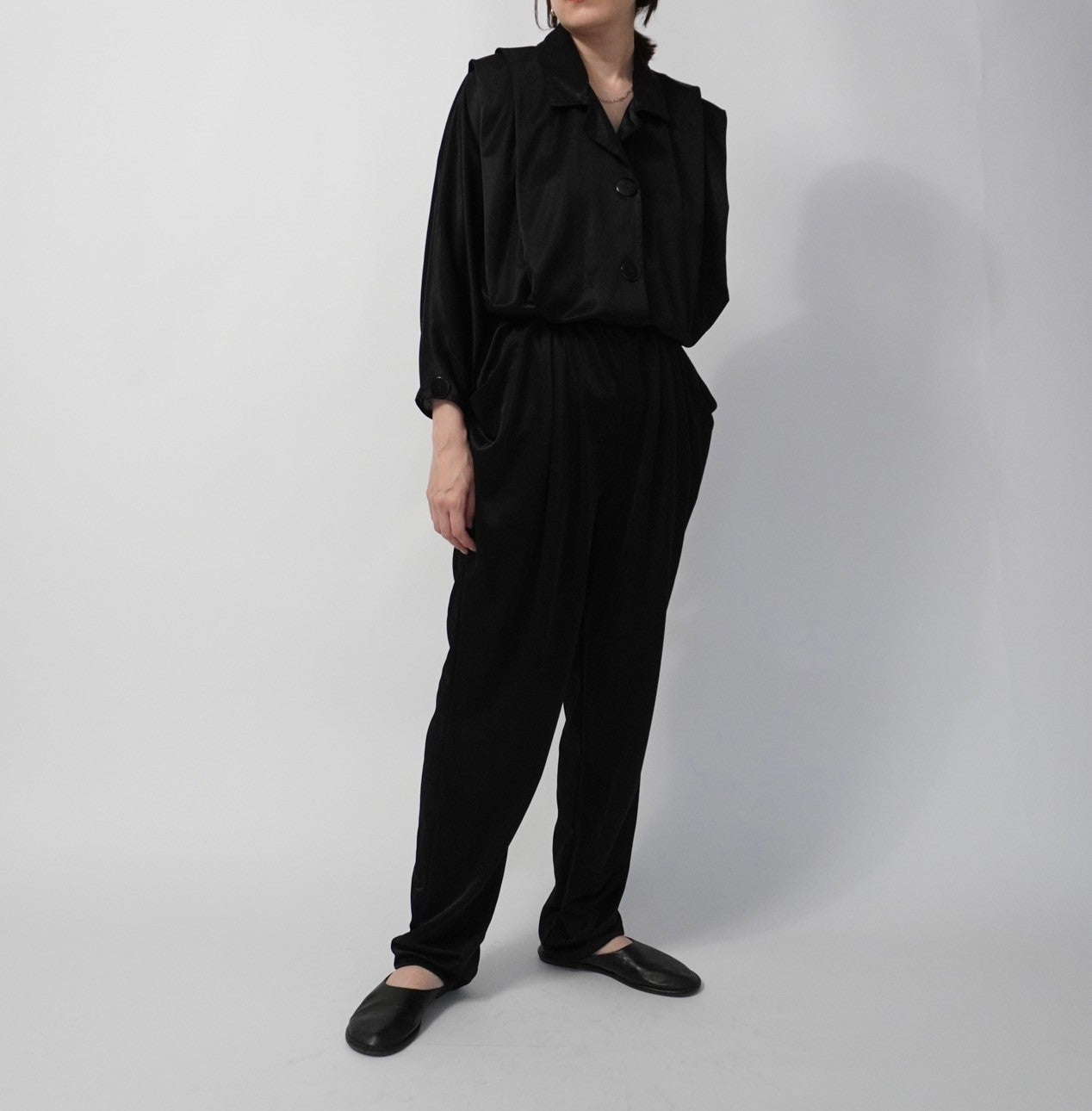 80s Black Jump Suit
