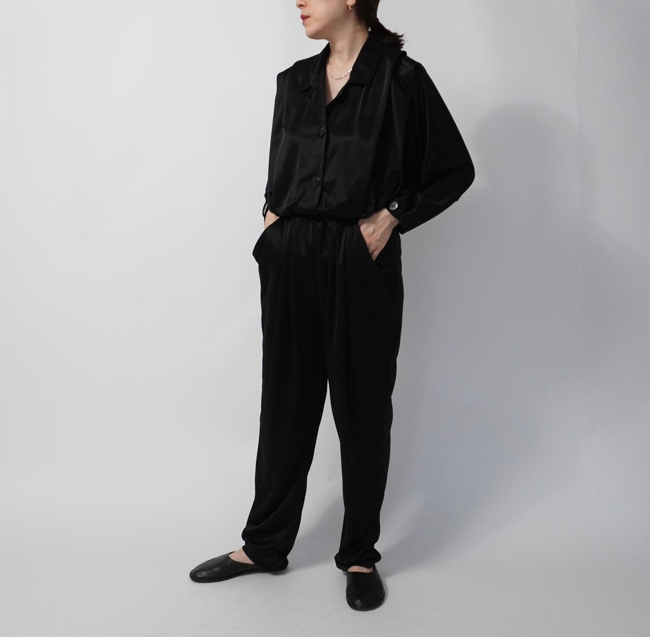 80s Black Jump Suit