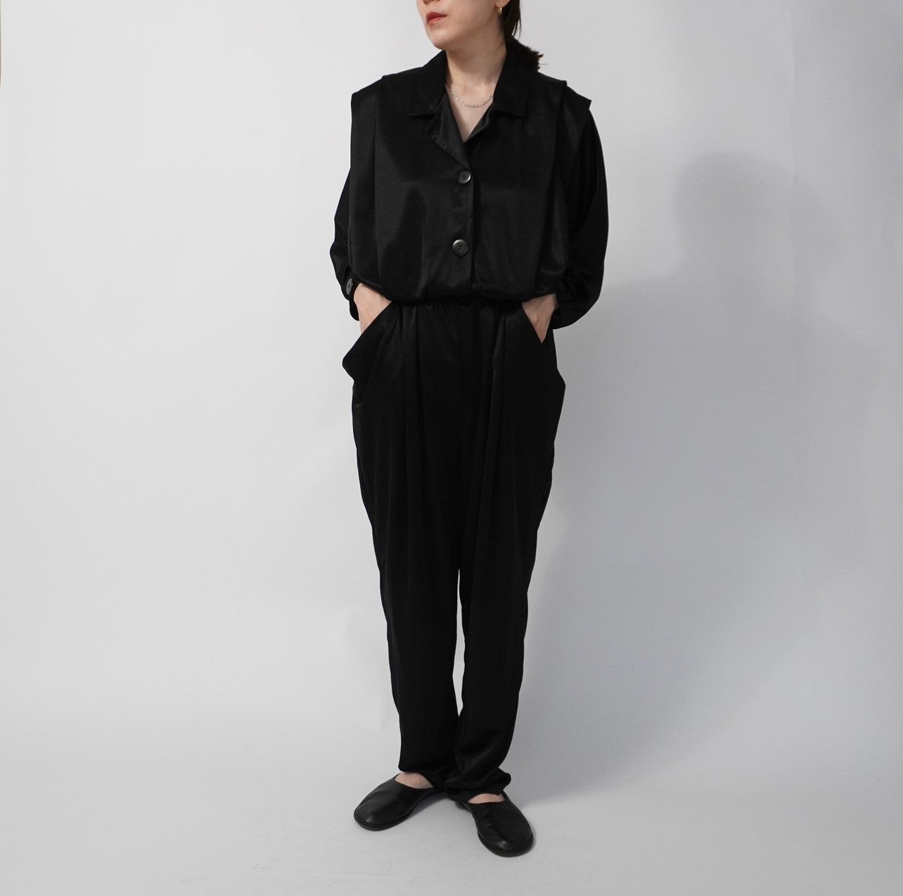80s Black Jump Suit
