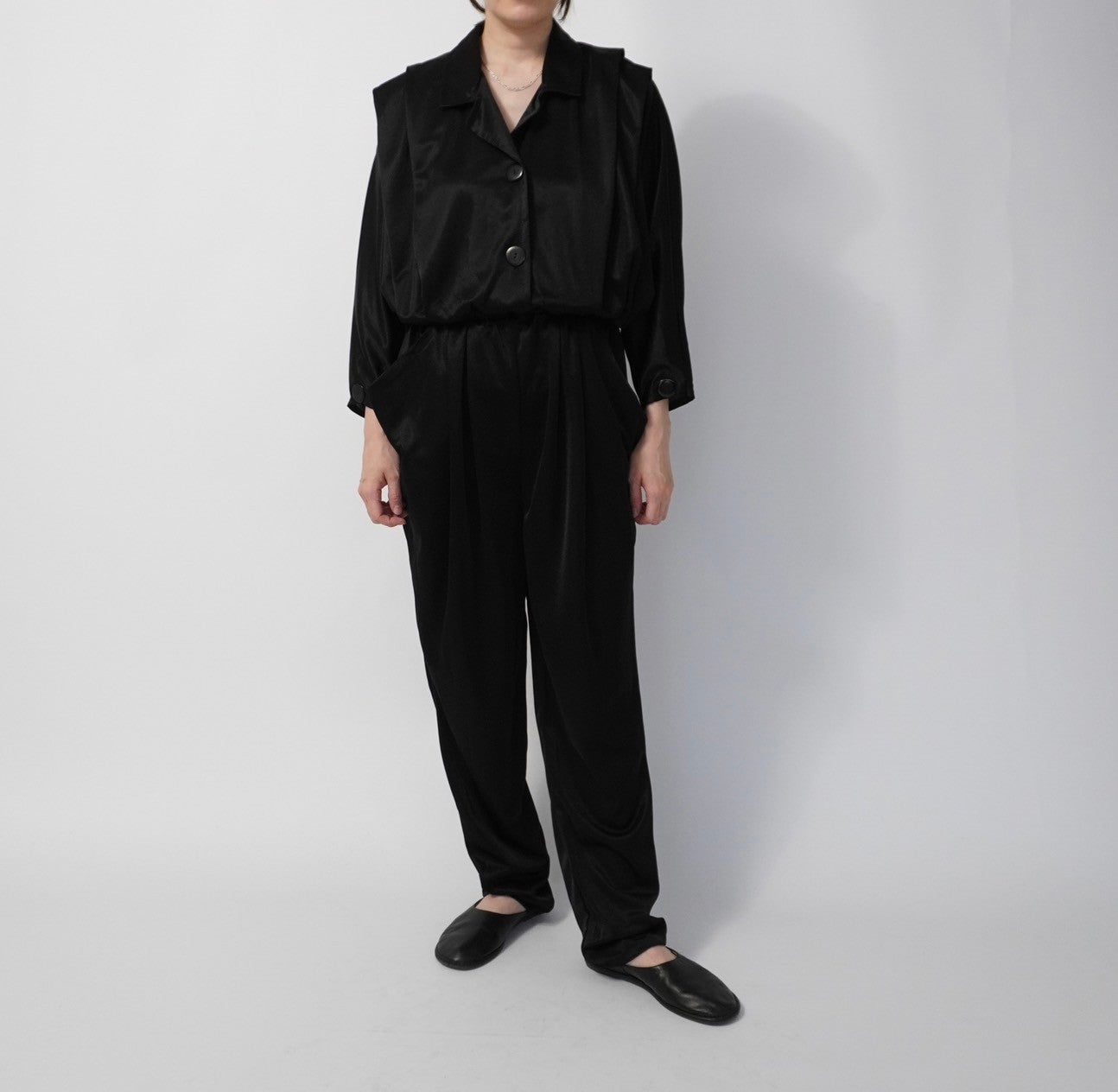 80s Black Jump Suit