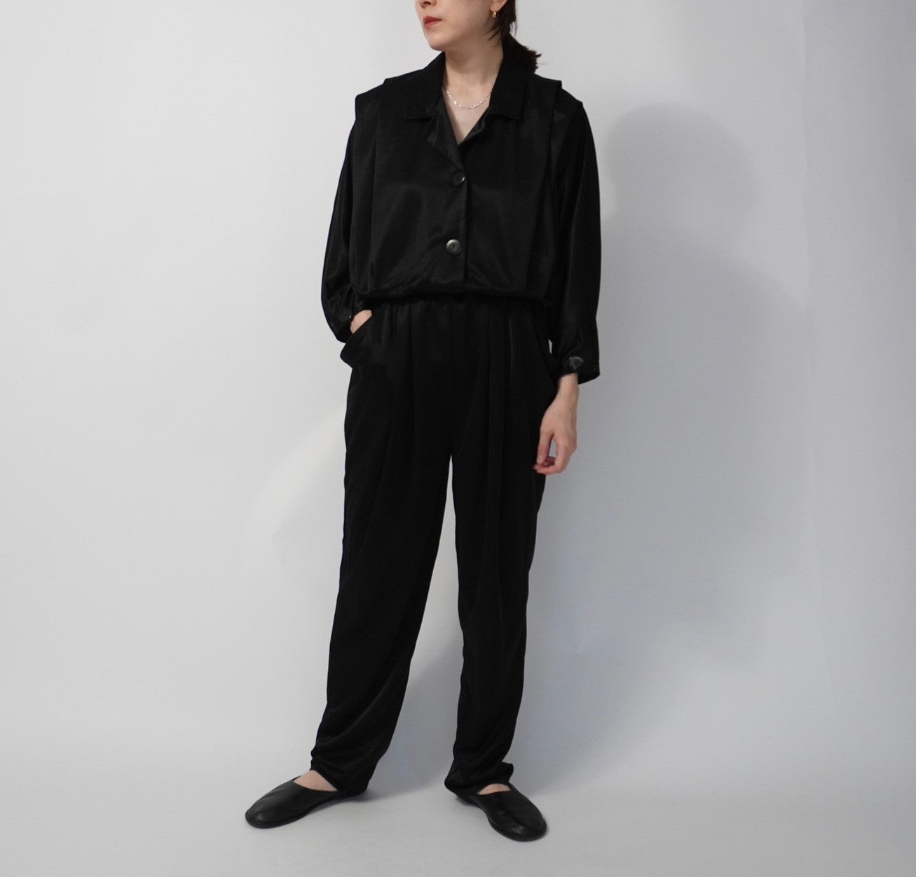80s Black Jump Suit