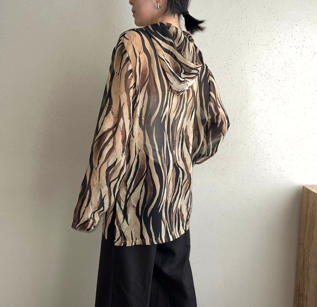 90s Printed Sheer Top