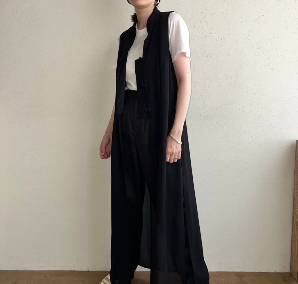 90s Asian Design Sheer Vest Made in USA