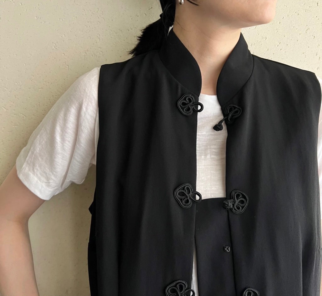 90s Asian Design Sheer Vest Made in USA