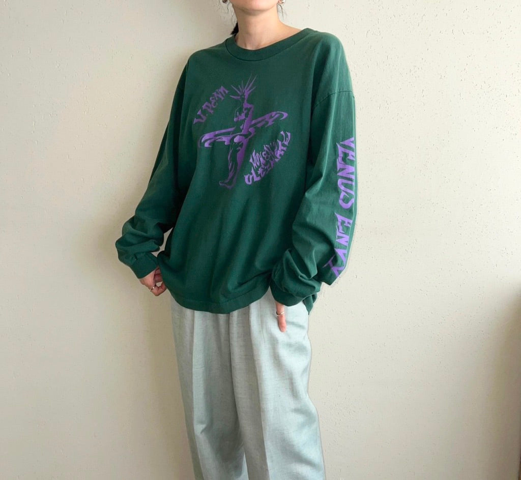 90s Printed Long T-shirt Made in USA
