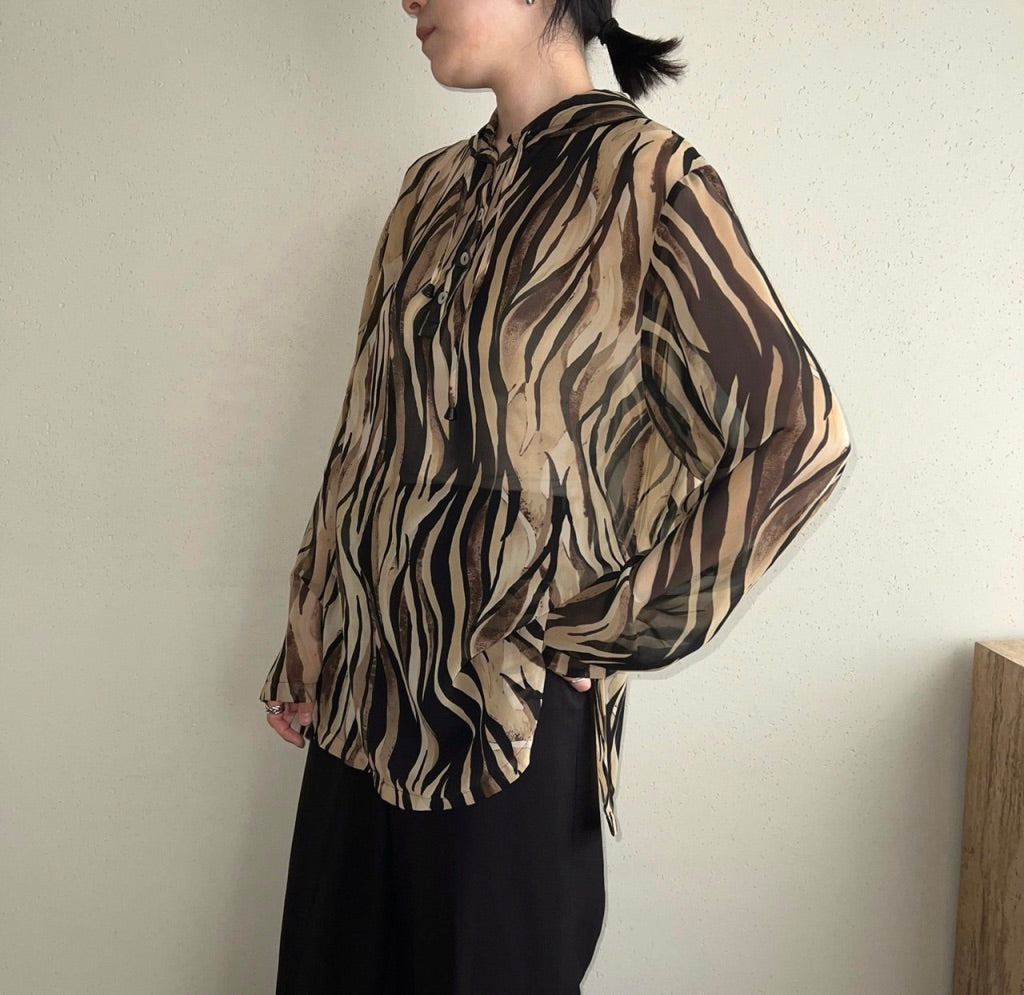 90s Printed Sheer Top