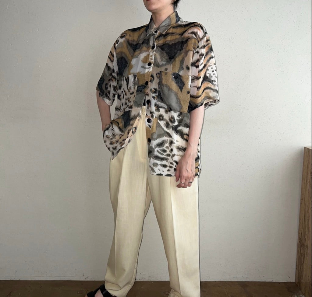 90s Sheer Printed Shirt