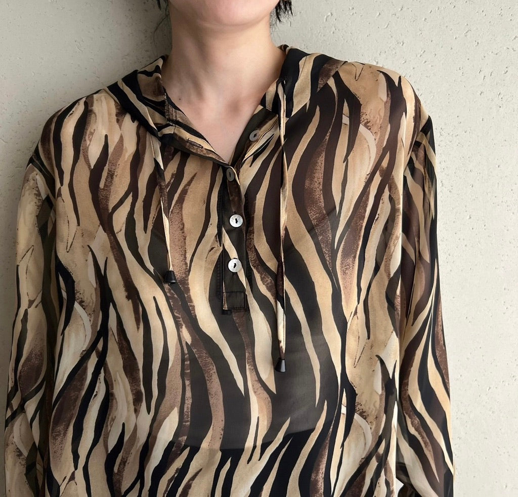 90s Printed Sheer Top