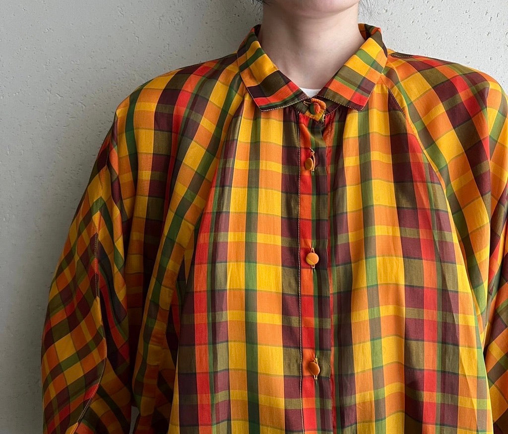 90s EURO Plaid Blouse