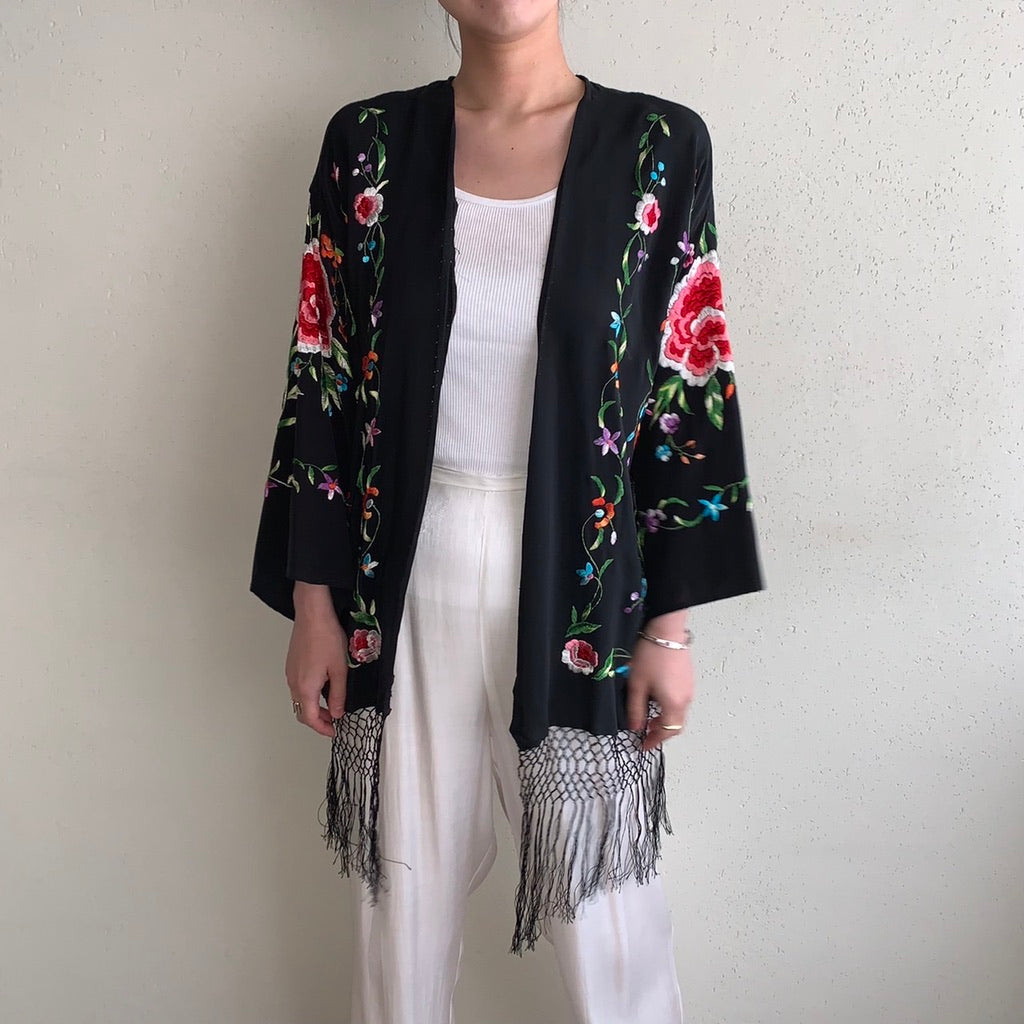 90s Silk Embroidery Robe