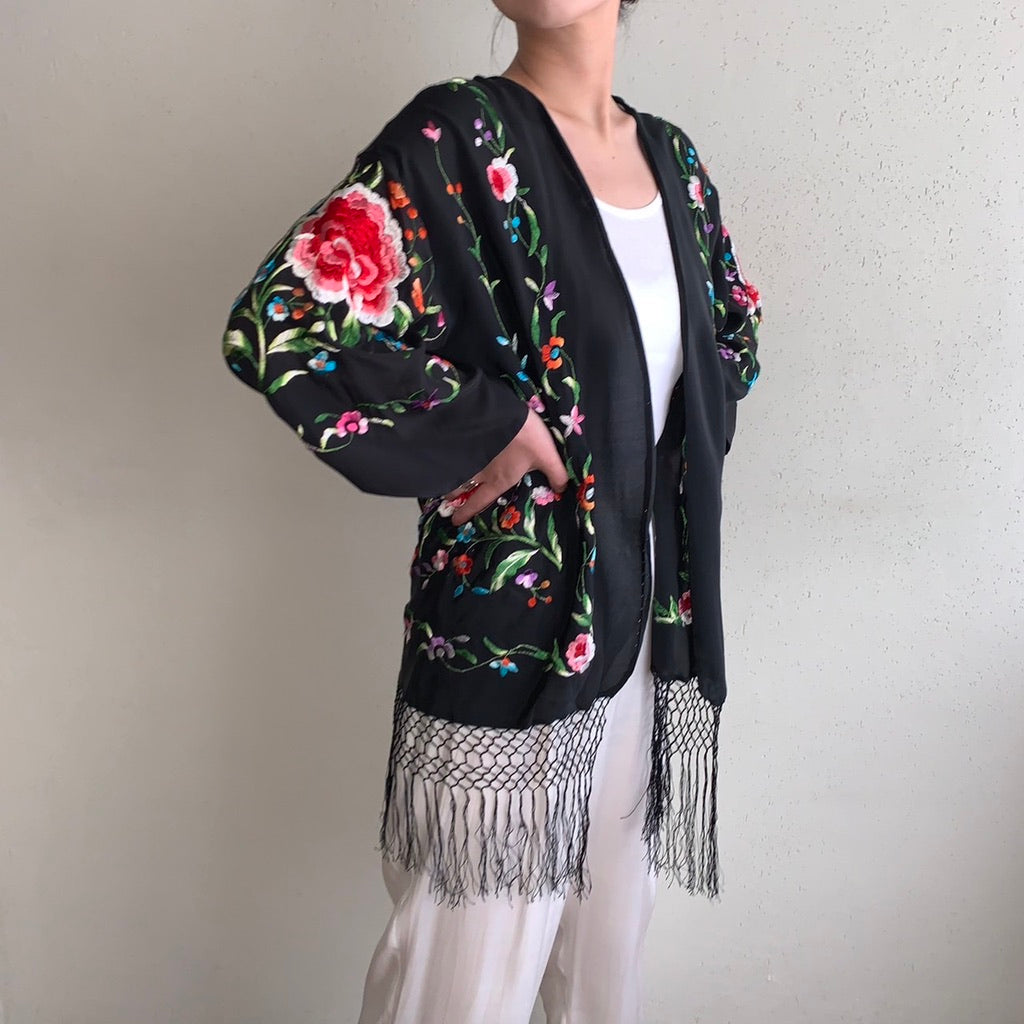 90s Silk Embroidery Robe