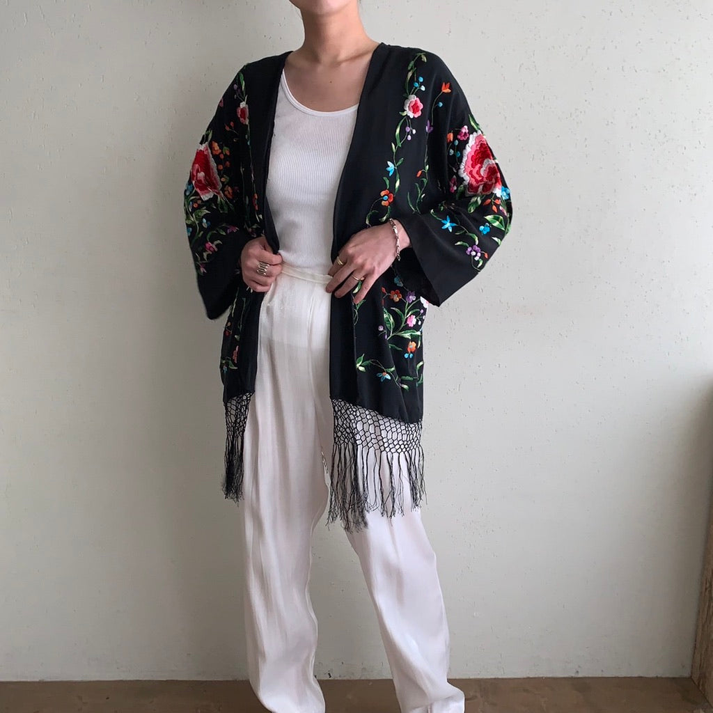 90s Silk Embroidery Robe