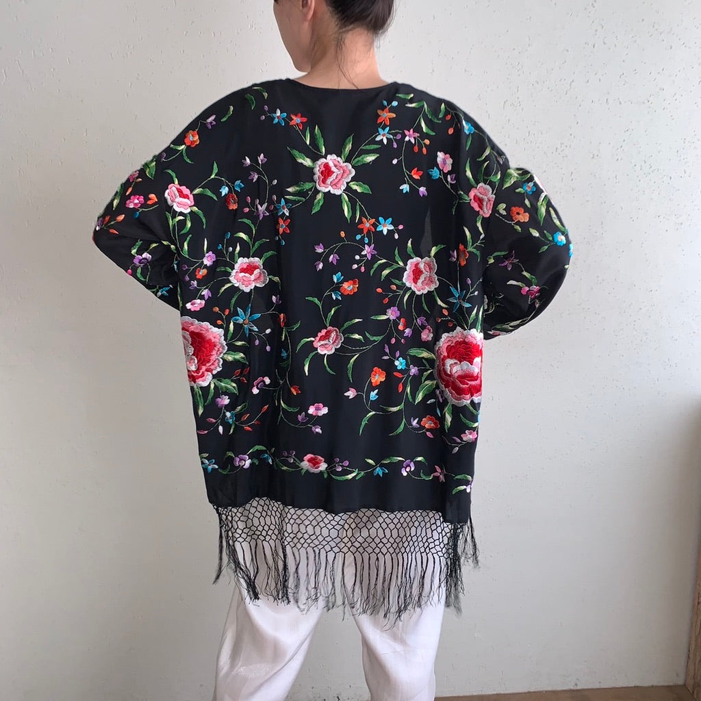 90s Silk Embroidery Robe
