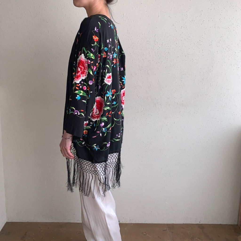 90s Silk Embroidery Robe