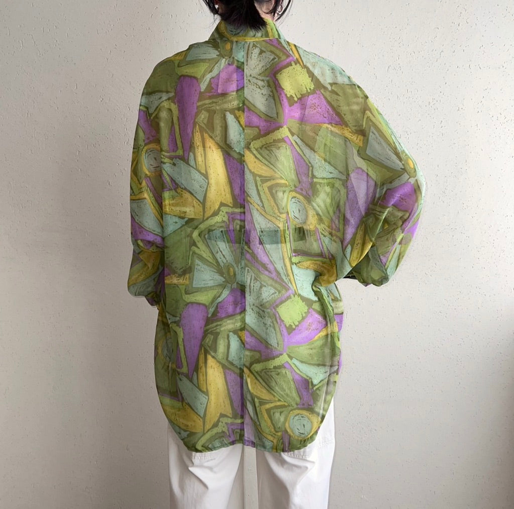90s Sheer Printed Shirt