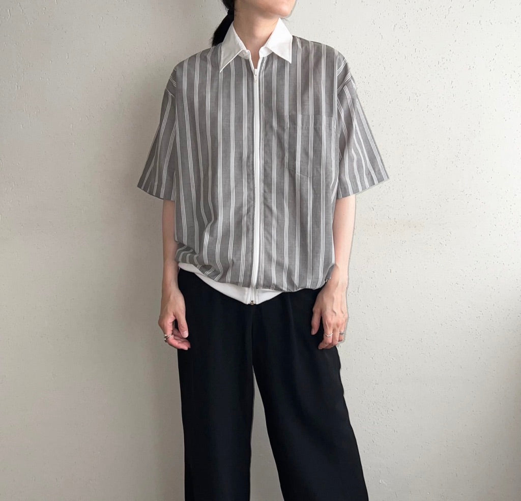 90s Striped Zip Shirt