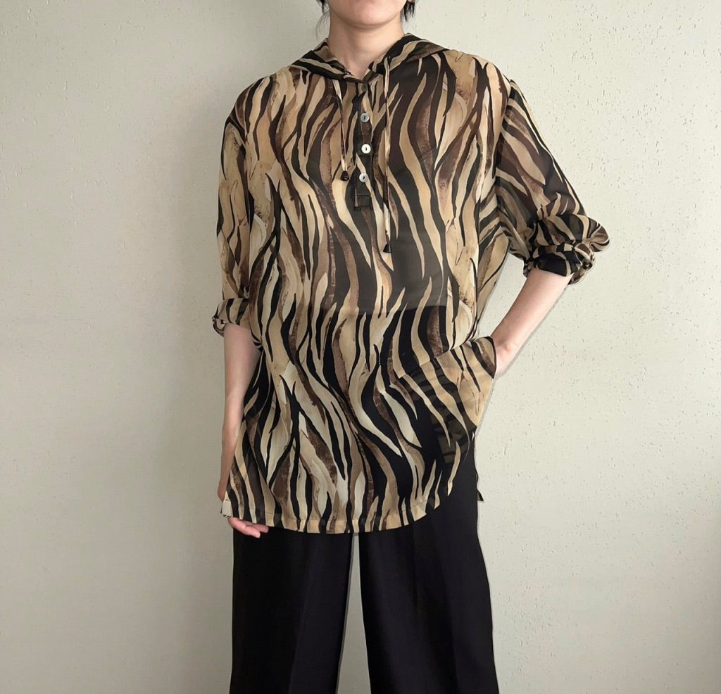 90s Printed Sheer Top