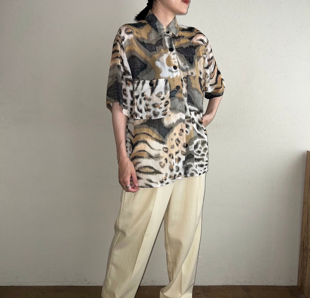 90s Sheer Printed Shirt