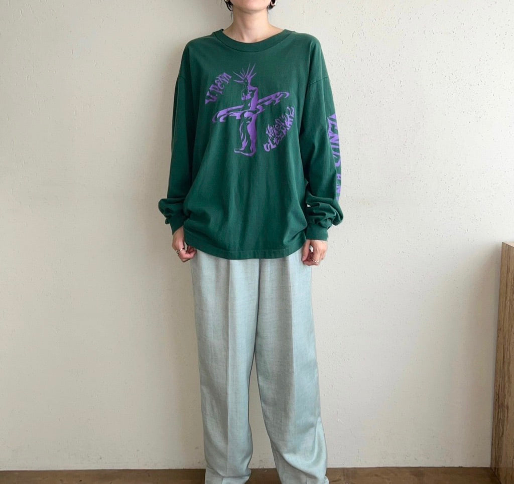 90s Printed Long T-shirt Made in USA