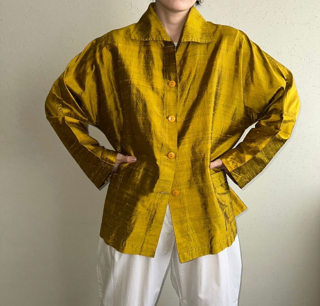 80s Silk Shirt Jacket