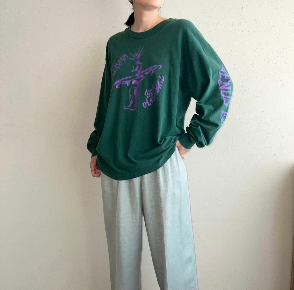 90s Printed Long T-shirt Made in USA
