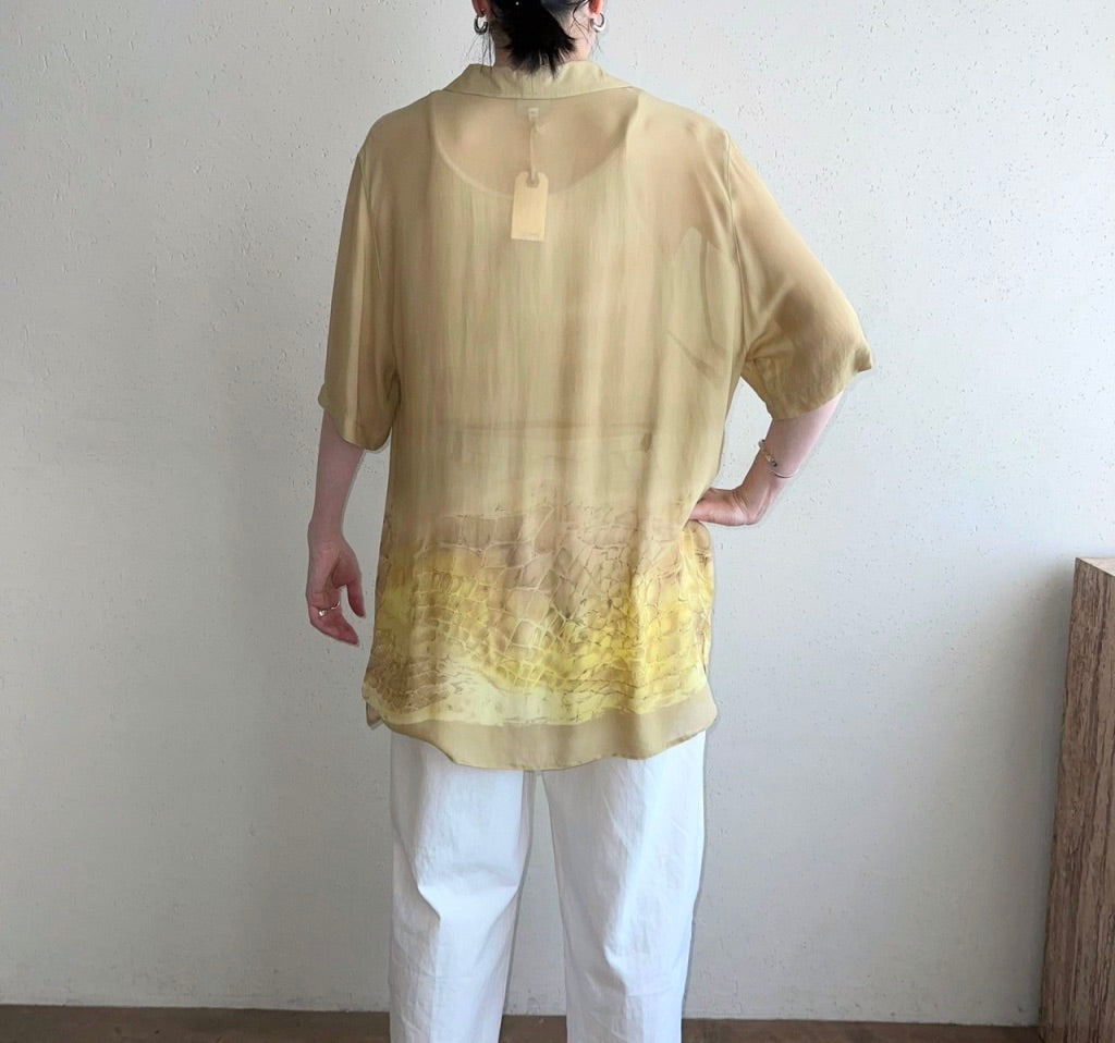 90s EURO Sheer Printed Blouse