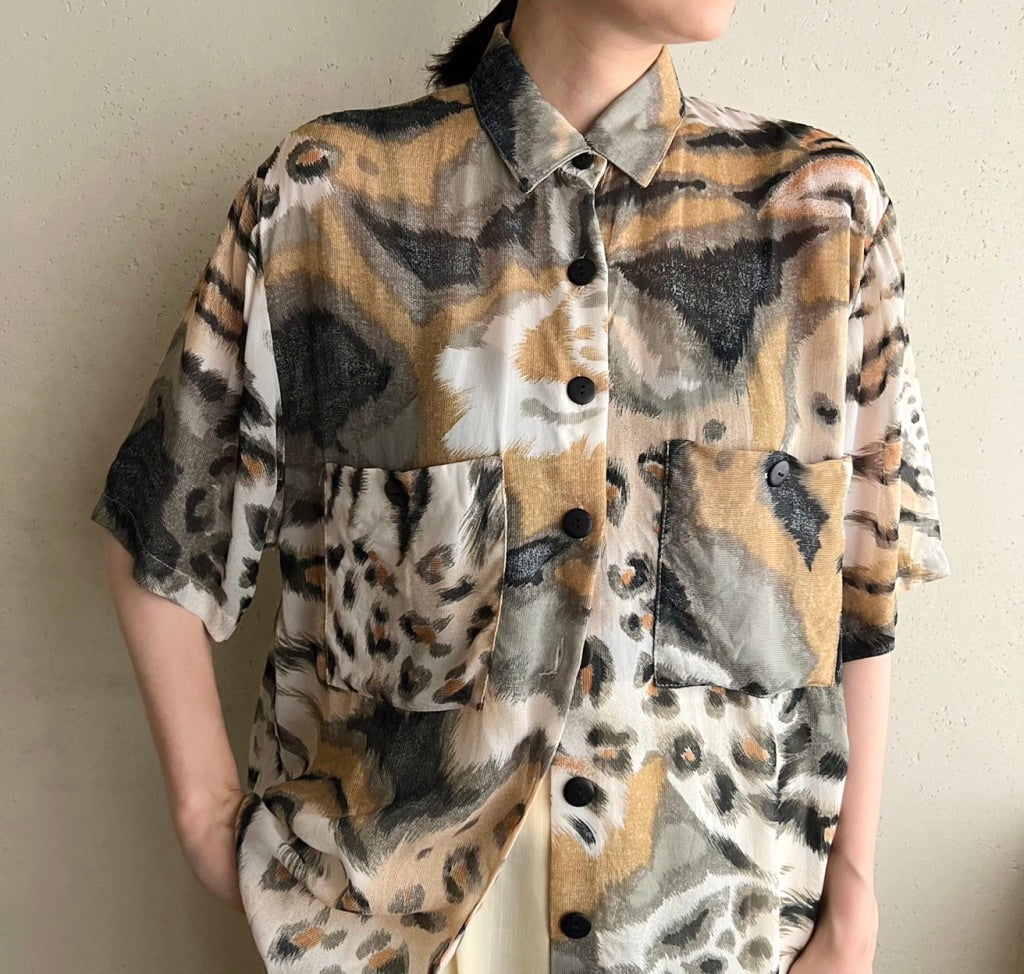90s Sheer Printed Shirt